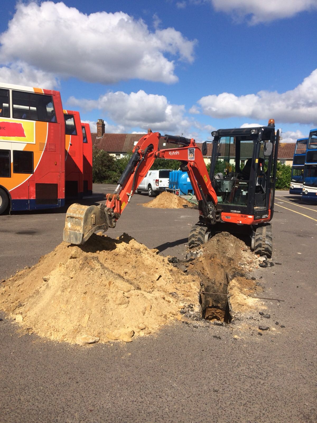 Trial pit excavation for soil analysis